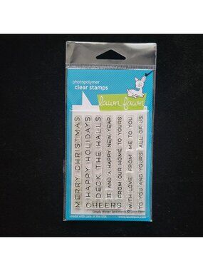Lawn Fawn Simply Winter Sentiments Clear Stamp Set For Christmas Holiday Crafts